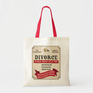Bolso De Tela Etiqueta medicinal del divorcio