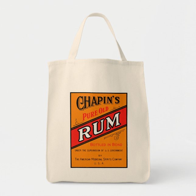 Bolso De Tela Etiqueta Pure Old Rum (Frente)