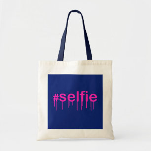 Bolso De Tela Etiqueta Selfie Drooling on blue