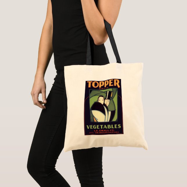 Bolso De Tela Etiqueta Vegetable de topper, romance Art Déco (Anverso (producto))