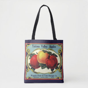 Bolso De Tela Etiqueta Vintage de la tasa de fruta Art Yakima Va
