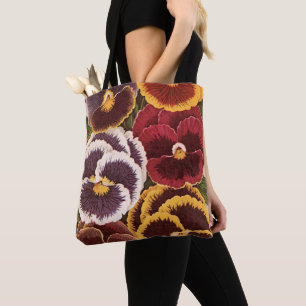 Bolso De Tela Etiquetas de Paquetes de Semillas Antiguas, Flores