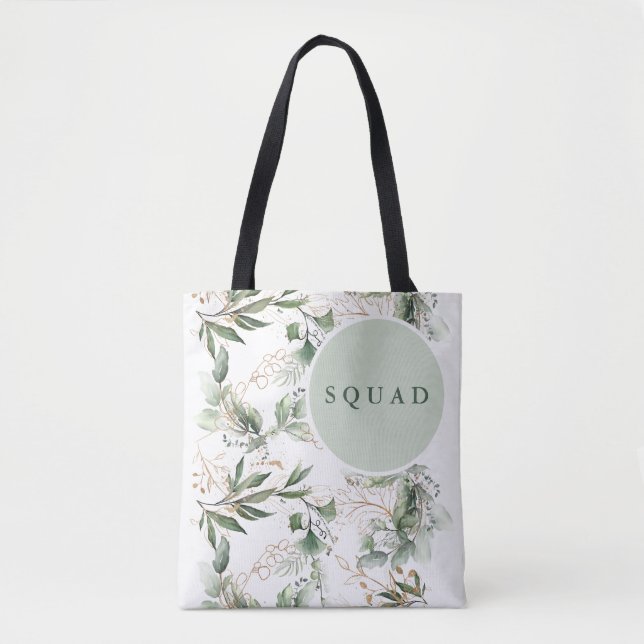 Bolso De Tela Eucalipto Gold Ducha de Verdor Moderno (Anverso)