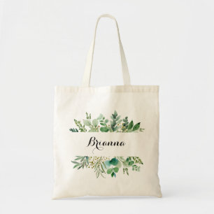 Bolso De Tela Eucalipto Verde Foliage Botánico Bridesmaid