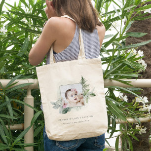 Bolso De Tela Eucalipto Verde Rústico Foliage Foliage Baptismo