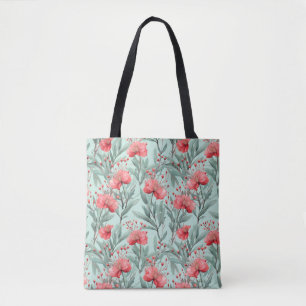 Bolso De Tela Eucalyptus Blossom de coral vibrante