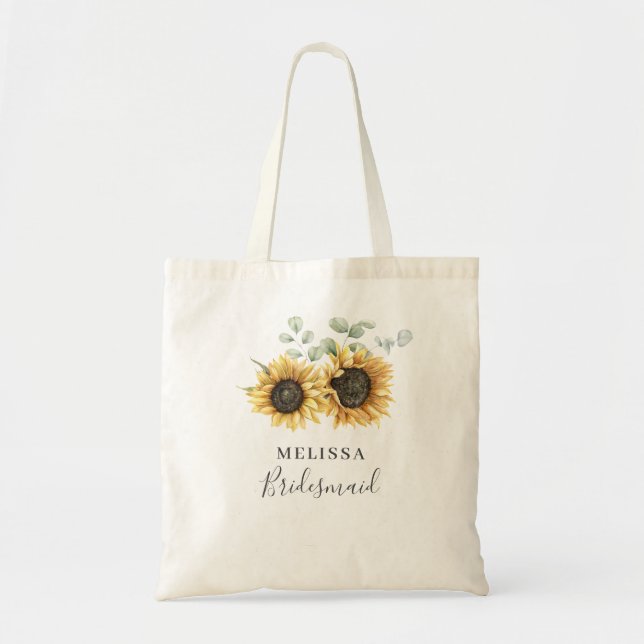 Bolso De Tela Eucalyptus Boda Floral Bridesmaid (Frente)