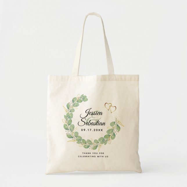 Bolso De Tela Eucalyptus Boda Gracias (Frente)