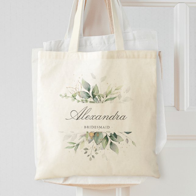 Bolso De Tela Eucalyptus Elegant Wedding Bridesmaid (Subido por el creador)