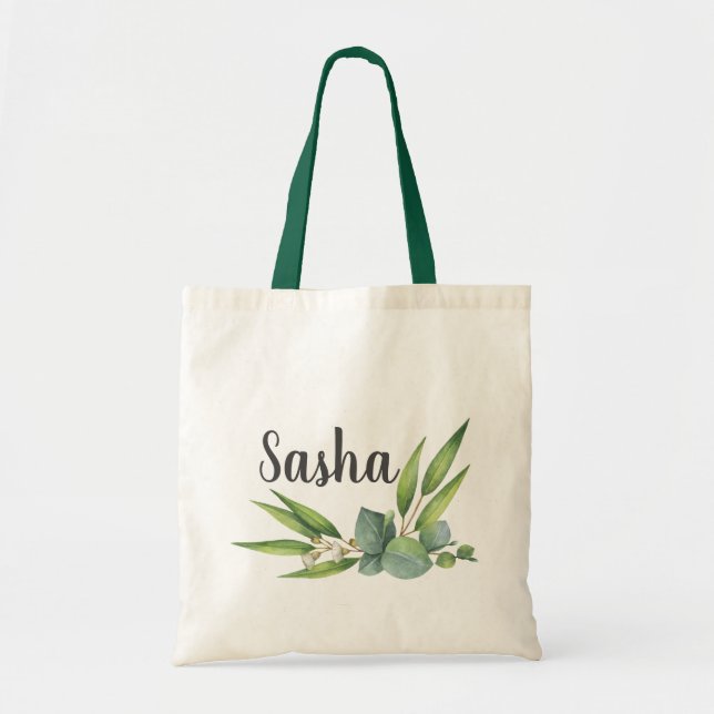 Bolso De Tela Eucalyptus Foliage Bouquet Personalizado (Frente)
