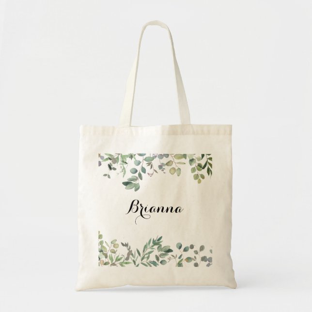 Bolso De Tela Eucalyptus Foliage Delight Bridesmaid (Frente)