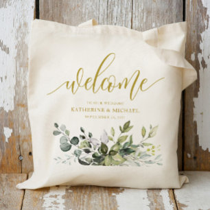 Bolso De Tela Eucalyptus Greenery Boda Bienvenido a Tote Bags