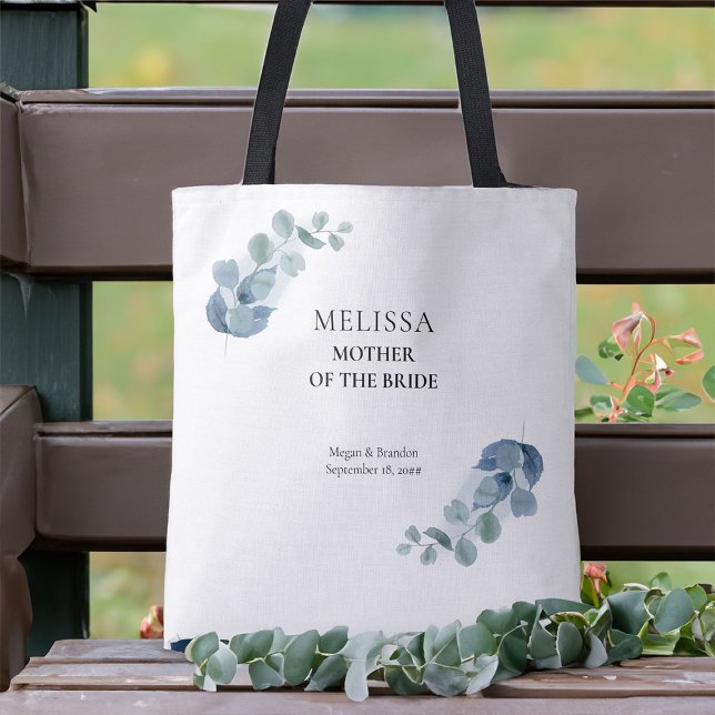 Bolso De Tela Eucalyptus Greenery Boda Bridal Party (Eucalyptus wedding tote bag to personalize for anyone or everyone in your bridal party)