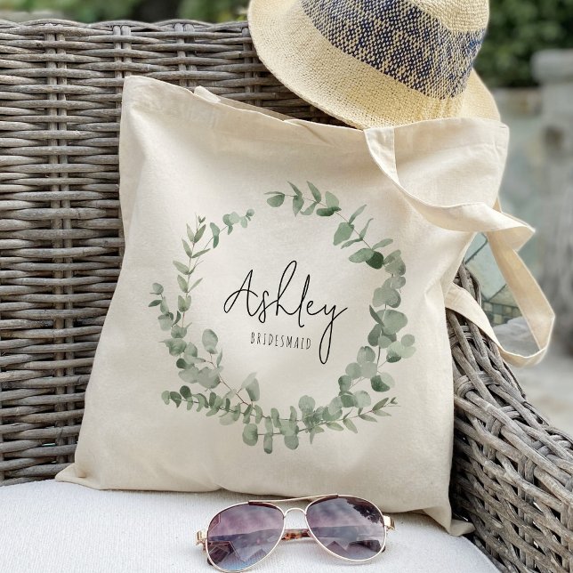 Bolso De Tela Eucalyptus Leaf Bridesmaids Tote Bag (Subido por el creador)