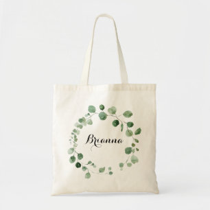 Bolso De Tela Eucalyptus Modern Calligraphy Bridesmaid