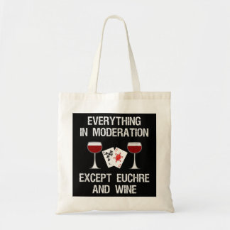 Bolso De Tela Euchre - Juego De Tarjetas Euchre Gracioso Y Vino
