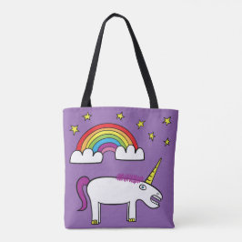 Bolso De Tela Eunice el unicornio - todo encima - imprima la
