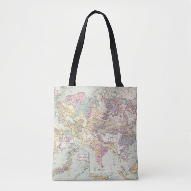 Bolso De Tela Europa de Asien u - mapa del atlas de Asia y de (Anverso)
