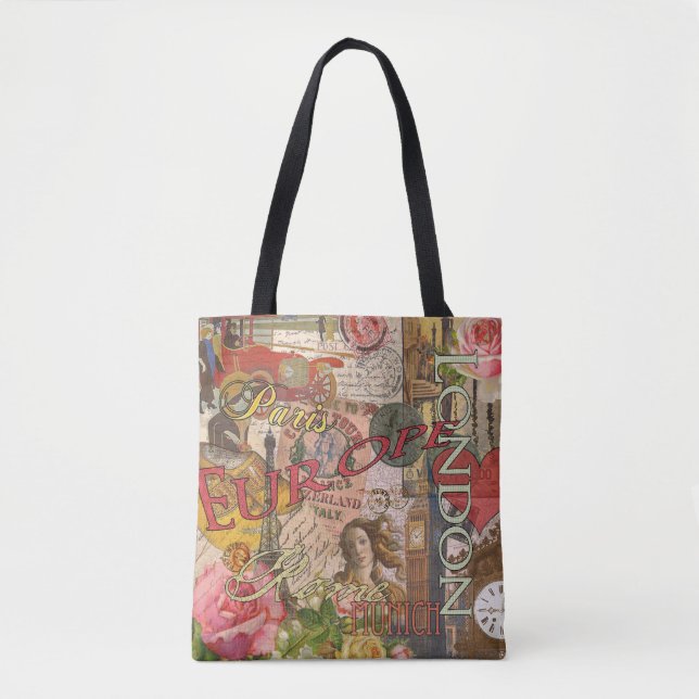 Bolso De Tela Europa Viaja Viajes Viajes Viajes Europa París Fra (Anverso)