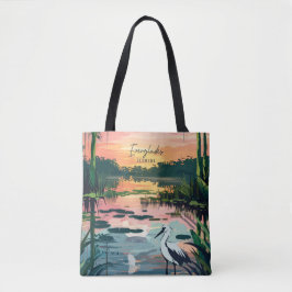 Bolso De Tela Everglades Florida Vintage Travel Ilustracion