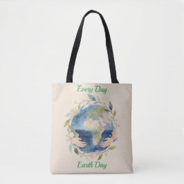 Bolso De Tela Every Day Earth Day Floral Globe With Hands