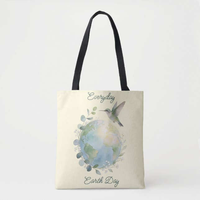 Bolso De Tela Everyday Earth Day Hummingbird Bird (Anverso)