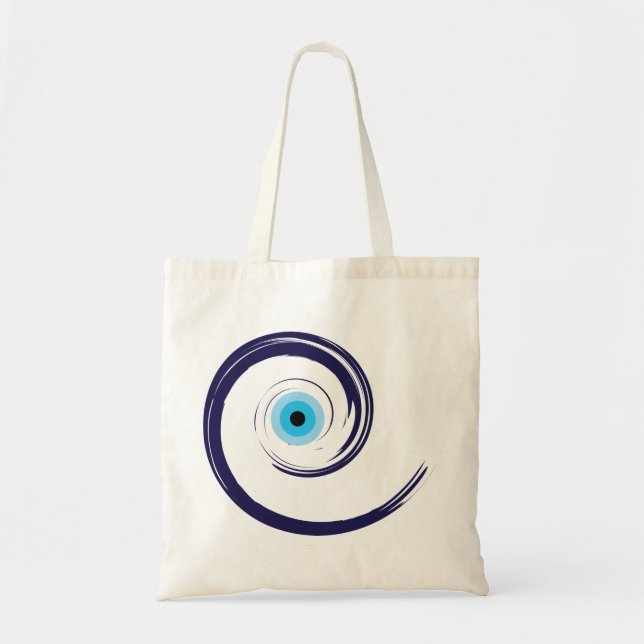 Bolso De Tela Evil EyeEvil Eye Artistic Blue Greek (Frente)