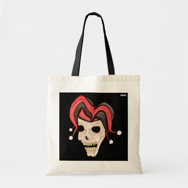 Bolso De Tela Evil Jester Skull (Rojo) (Frente)