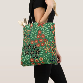 Bolso De Tela Evocar serenidad con nuestra floral verde japonesa