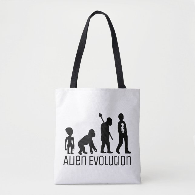 Bolso De Tela Evolución alienígena, alienígena extraterrestre (Anverso)