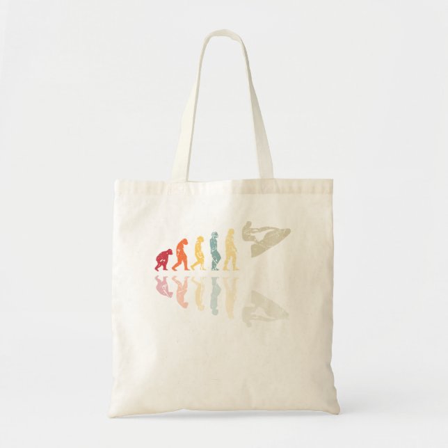 Bolso De Tela Evolución del hombre Jetski Surfing usado Retro Vi (Frente)