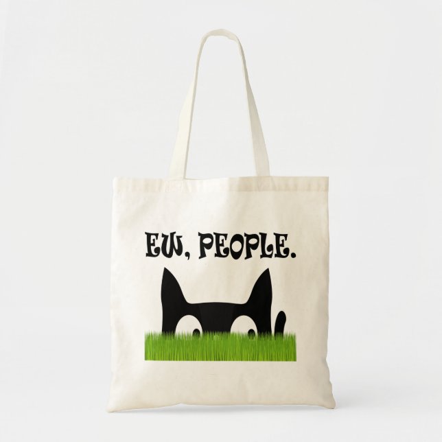Bolso De Tela Ew People Funny Cat Green Grass Tothe Bag (Frente)