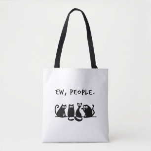 Bolso De Tela Ew People Funny Meowy Gatos Negros