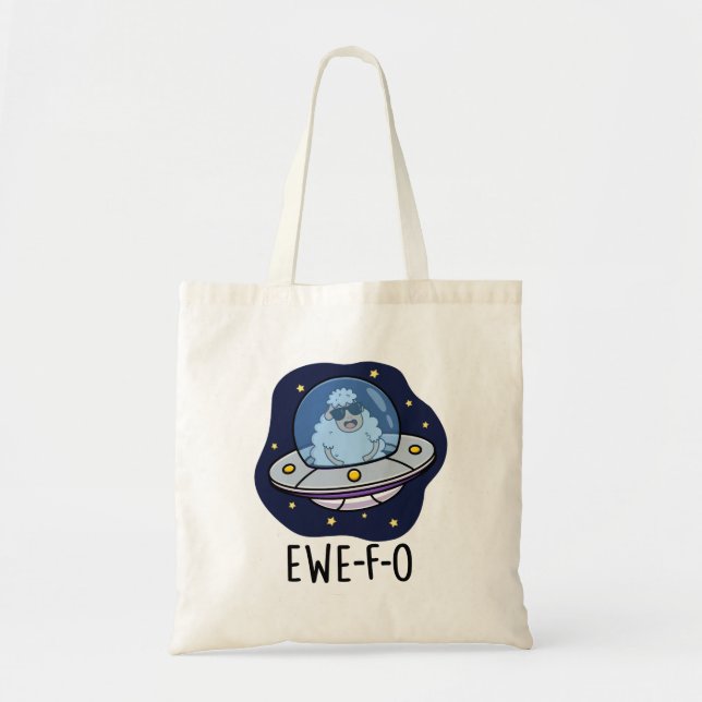 Bolso De Tela Ewe-F-O Funny UFO Pun (Frente)
