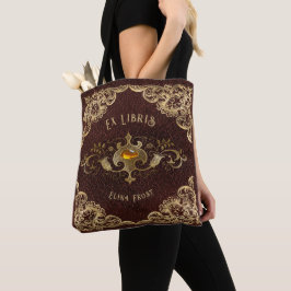 Bolso De Tela Ex Libris Personalizado Antiguo Bookplate de Polié