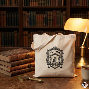 Bolso De Tela Ex Libris Vintage Personalizado Búho Academia Oscu