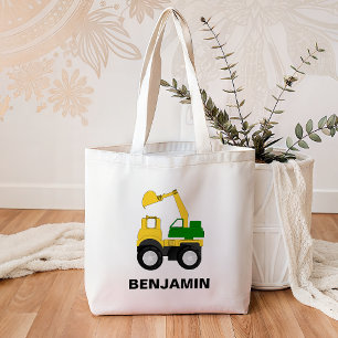 Bolso De Tela Excavadora para niños de construcción