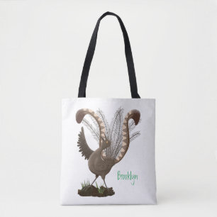 Bolso De Tela Excelente ilustracion de personalizado de lyrebird