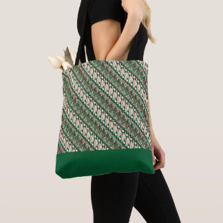 Bolso De Tela Exclusivo Batik Parang Patrón de dos tonos verde