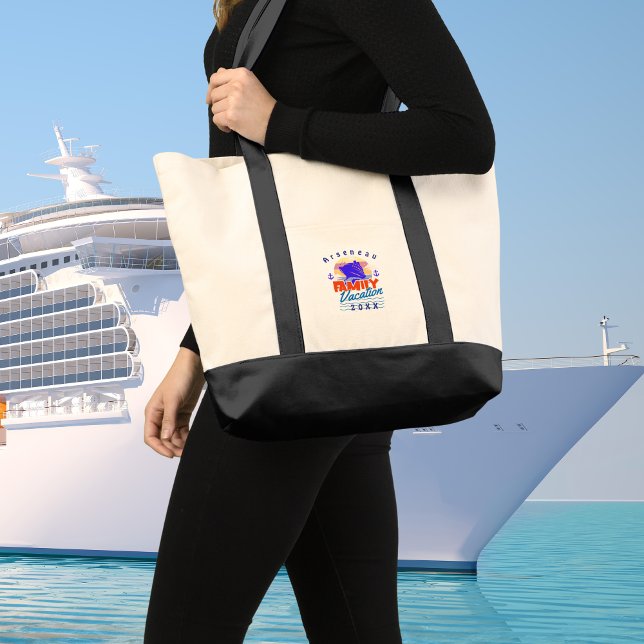 Bolso De Tela Excursión personalizada de día de crucero simple (Elegant Day Excursion Tote Bag for your cruise vacation, personalize.)