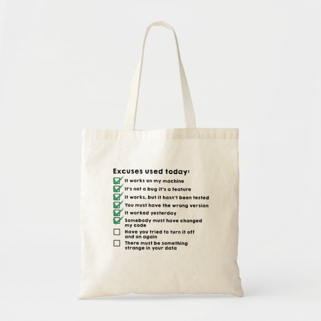 Bolso De Tela Excuses used today (Frente)