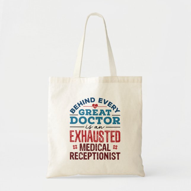Bolso De Tela Exhausted Medical Receptionist Appreciation (Frente)
