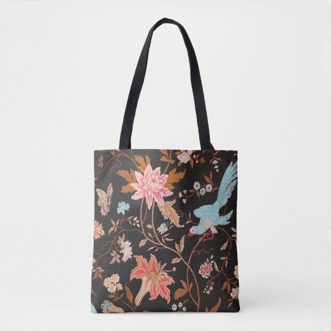 Bolso De Tela Exotic Asian Birds And Flowers (Anverso)