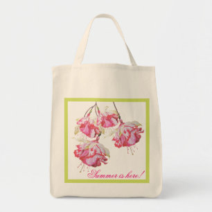 Bolso De Tela Exóticas Fuchsias en un Tote de comestibles