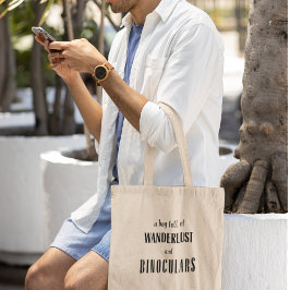 Bolso De Tela Explora con Wanderlust y Binoculars Adventure
