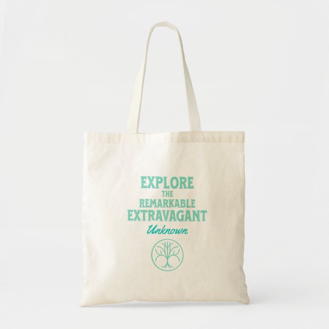 Bolso De Tela Explorar Cita Desconocida Extravagante Notable (Frente)