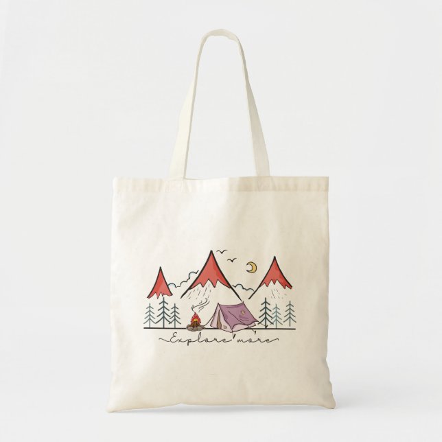 Bolso De Tela Explorar más camping (Frente)