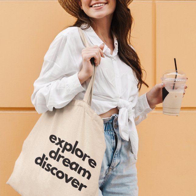 Bolso De Tela Explore Dream Discover Adventurous Traveler Gift (Make it yours now and carry inspiration wherever you go!)