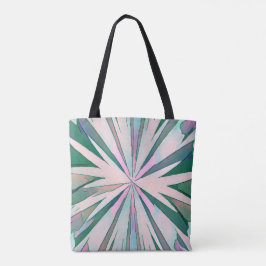 Bolso De Tela Explosión de color verde, púrpura y azul abstracto