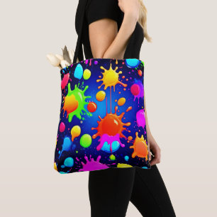 Bolso De Tela Explosión de pintura abstracta vibrante